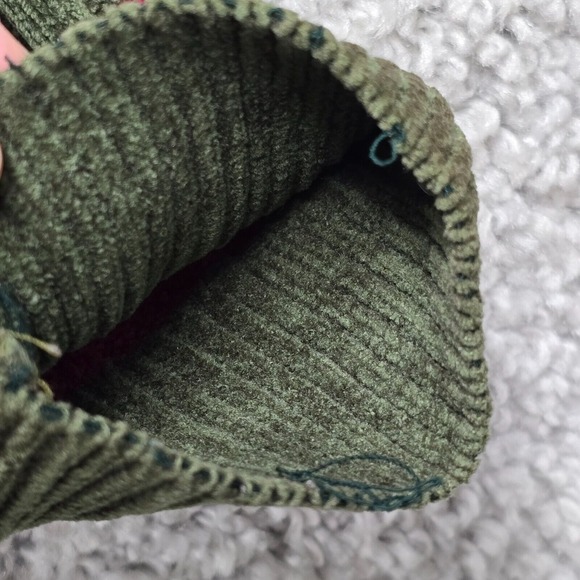 Vintage Monte Carlo Sweater Mens 42 Medium Green Striped Lambs Wool Y2K Retro - Picture 8 of 13